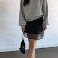thumbnail image 5 of Skirts for Women High Waist Bodycon Skirts Mesh Sheer Skirt Black S, 5 of 8