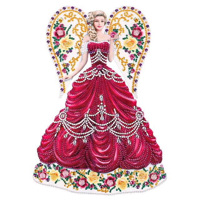 Kit de cuadros de bricolaje con pintura de diamante 5D Wdftyju belleza con vestido de ala de diamantes de imitación