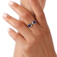 thumbnail image 5 of Gem Stone King 925 Sterling Silver and 10K Yellow Gold Blue Created Sapphire and Lab Grown Diamond Women Ring (1.04 Ct Heart Shape, Available in Size 5, 6, 7, 8, 9), 5 of 5