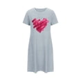 thumbnail image 4 of Camisón corto de mujer, vestido de largo medio con estampado de moda, camisón corto extragrande de mujer, camisón de manga corta con estampado de pecho a la moda, camisón de mujer, 4 of 4