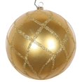 thumbnail image 1 of Vickerman MT198108D 4.75 in. Gold Candy Glitter Net Ornament - 3 per Bag, 1 of 3