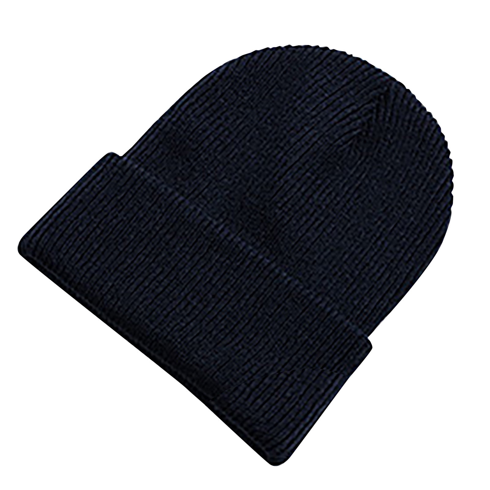QWERTYU Ski Beanie Hats for Men Soft Warm Winter Knitted Hats Navy One