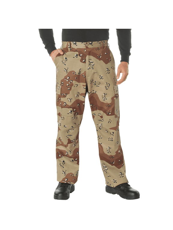 Tactical BDU Pants RELAXED Fit Zipper Fly - Uniform Cargo Work Duty Fatigues (3X-Large, Six-ColorDesertCamo)