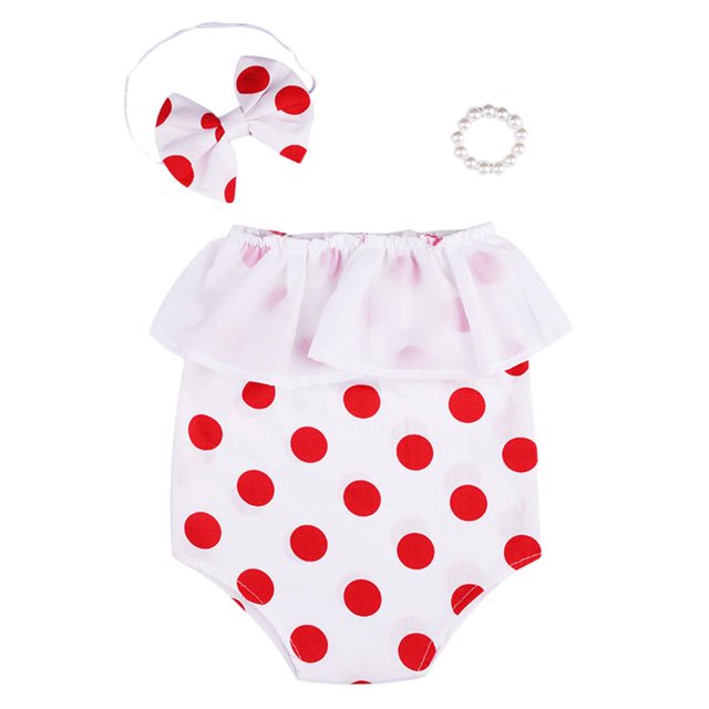 Conjunto de Accesorios para fotografía de Mameluco de Lunares Recién Nacidos, Trajes de Tiro para de rojo