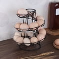 thumbnail image 1 of Dispensador de huevos Almacenamiento en espiral, Estante para huevos en espiral de hierro metálico Soporte de exhibición para huevos Cocina-24 * 20 * 20 cm negro Kuyhfg Bienvenido a Kuyhfg, 1 of 4