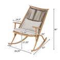 thumbnail image 3 of Tcbosik 2 Pack Outdoor Rattan Rocking Chairs with Cushions, High Back Rocker with Woven Backrest and Metal Frame, Lounge Chair for Garden, Porch, Patio, Backyard, Maple, 3 of 9