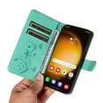 thumbnail image 2 of Allytech Wallet Case for Samsung Galaxy S23 Ultra, PU Leather Butterfly Embossed Slim Flip Cover for Girls Women Shockproof Cards Holder Hand Wrist Phone Case for Galaxy S23 Ultra - Green, 2 of 8