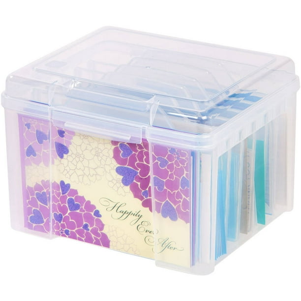 IRIS USA Greeting Card and Craft Storage Keeper, Clear