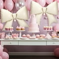thumbnail image 4 of NOGIS 4 Pcs Bow Balloon Giant Bowknot Theme Birthday Party Decoration Big Latex Balloon Arch Baby Shower Party Supplies Bow Backdrop Macaron Coquette Wedding Bridal Shower (Beige,29.5" X 38.6"), 4 of 7