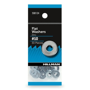 Hillman Flat Washers, USS Washers, #10, Zinc Plated, Steel, 33 Pack