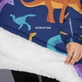 thumbnail image 3 of Oversized Wearable Blanket Hoodie,Colorful Dinosaurs Names Chart Pattern Sherpa Blanket Hoodie with Super Pockets,Super Warm Fuzzy Pullover for Women & Men, 3 of 6