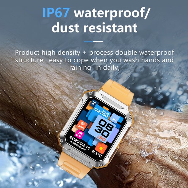 Reloj Deportivo Inteligente Auriculares Reloj inteligente Antipolvo con TWS Compatible con Bluetooth Naranja Ehuebsd Para estrenar