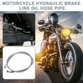 thumbnail image 2 of 39.37" Length 10mm ID Motorcycle Hydraulic Brake Line Oil Hose Pipe Stainless Steel Braided Cable for ATV Silver Tone, 2 of 6