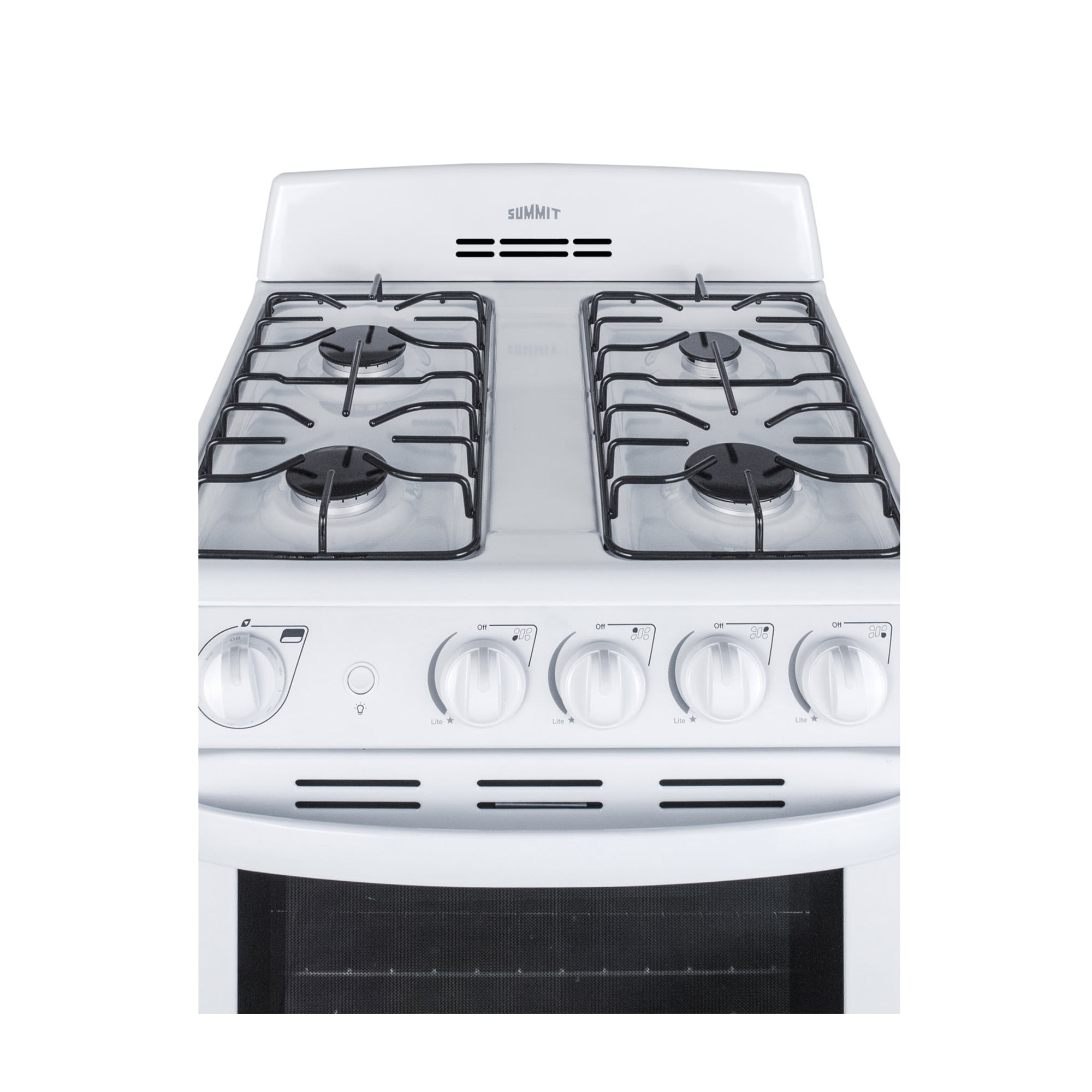 Summit 20 Inch Gas Range, 2.3 cu.ft. Oven,, ADA Compliant, White - RG244WS