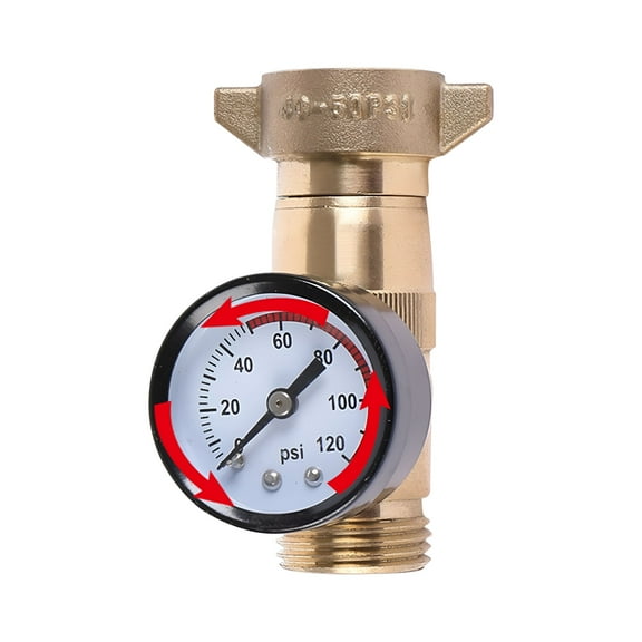 HIBIBUD Brass RV Water Pressure Regulator,RV Water Regulator With Filter Screen And Gauge For Campers,Travel Trailers,RV Plumbing System
