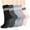 5 Pairs-Mixed 1, variant on Zando 5 Pairs Long Pilates Socks with Grips Non Slip Socks Womens Yoga Socks with Grips for Women Barre Socks Grip Socks Soccer