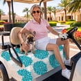 thumbnail image 3 of Golf Cart Seat Covers for 2 Seater,Turquoise Dahlia Microfiber Cart Seat Towel Blanket,Country Gray Abstract Floral Flowers Absorbent Breathable Non Slip Bench Seats Protector for Golf Course 51"x31", 3 of 9