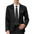 thumbnail image 2 of Unique Bargains Men's Blazer Single Breasted One Button Prom Suit Coat 2XL Black, 2 of 6