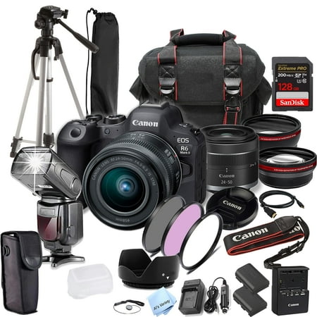 Canon EOS R6 Mark II with 24-50mm 24.2 MP Digital Camera Black Extreme Pro-Bundle