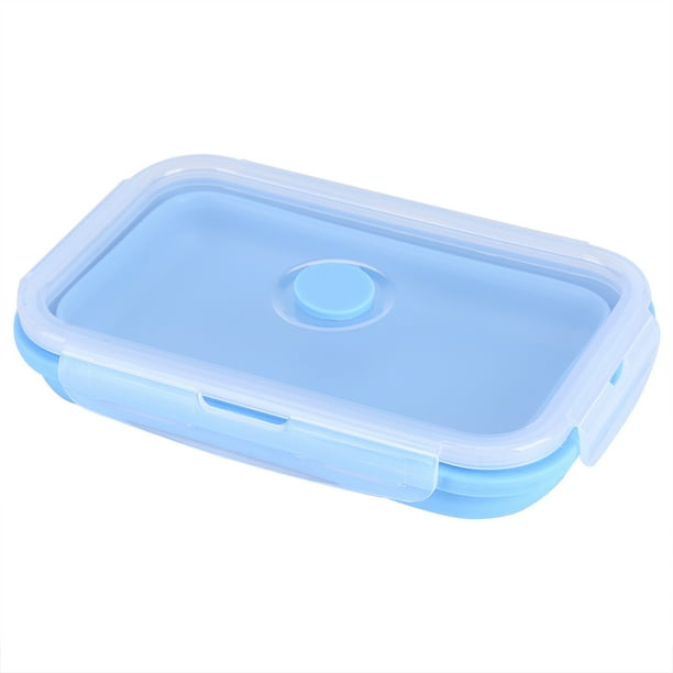 Boîte à lunch pliable, récipient de stockage de nourriture portable pliable  en silicone de 800 ml pour le voyage et le camping Microvave et le  réfrigérateur(ciel bleu) 