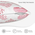 thumbnail image 6 of LNWH Pink Watercolor Heart Throw Pillow Covers, Square Soft Linen Decorative Pillow Cases, 18"x18", 6 of 8