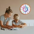 thumbnail image 5 of Colorful Teaching Wall Clock,Kids Learning Time,Orange, 5 of 5