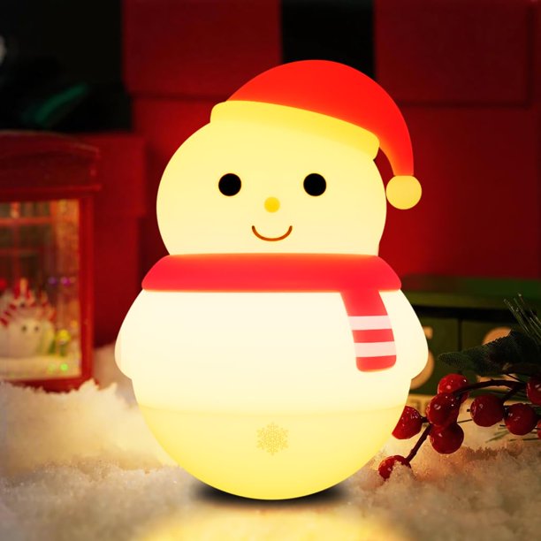 Lámpara LED recargable de silicona con diseño de muñeco de nieve Colorful Life
