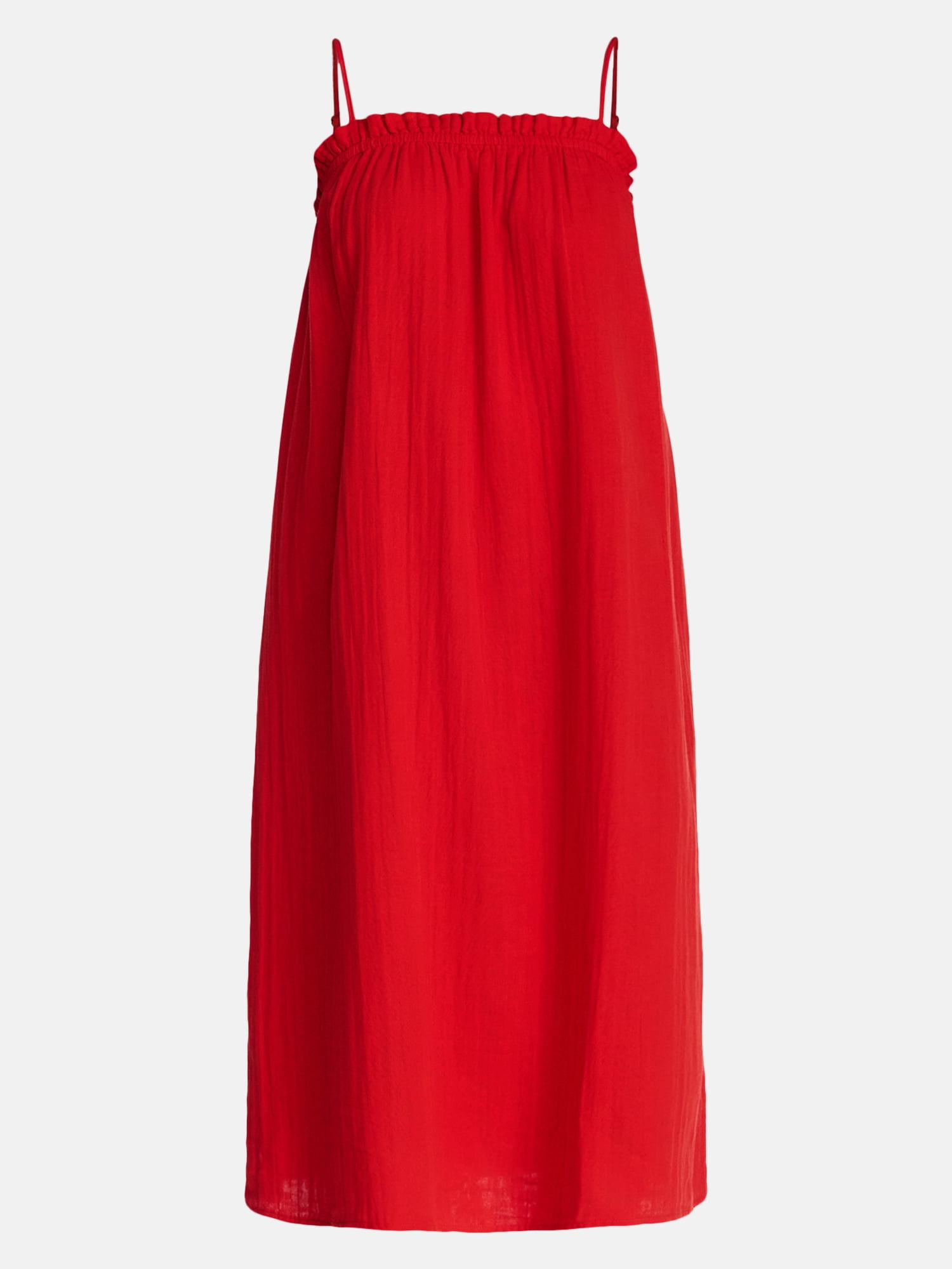 Time and Tru Women's Sleeveless Double Cloth Cotton Midi Dress, Sizes XS-XXXL