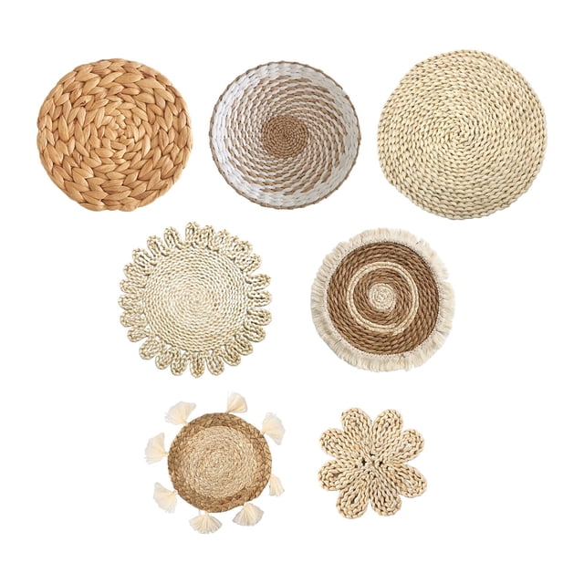 Cesta de pared tejida para colgar, manteles individuales tejidos, manteles individuales para cena, mantel, decoración de pared para café, taza, hotel