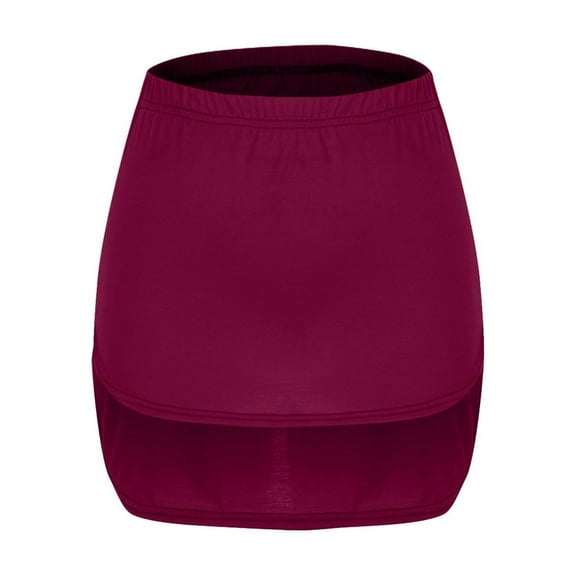 ameIAEA Women Elastic Waist Mini Skirt Solid Color Casual Short Skirt Layering Underskirt