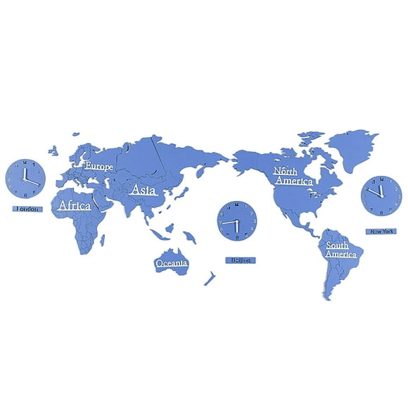 RKSTN Fall Decorations for Home World DIY Wall Clock Map Surface Sticker Home Office Decor Clock Decorations