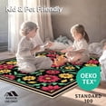 thumbnail image 4 of ODIKA 4'x6' Machine Washable Non-Slip Area Rug, Vintage Botanical Anti Slip with Backing High Traffic Rug, Red, 480661, 4 of 5