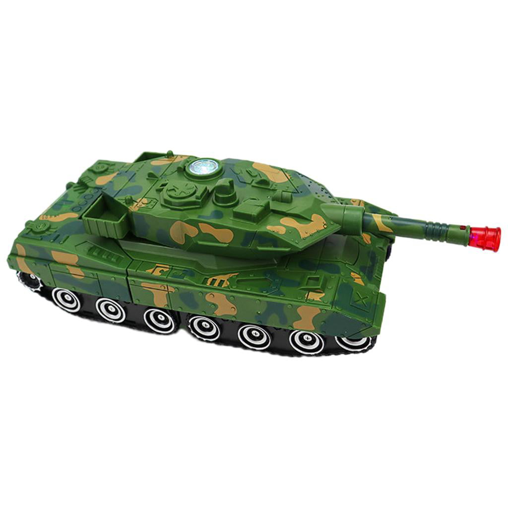 Armored Car Electric Toys Transforming Army Tank Vehicle Music Sound LED Light 