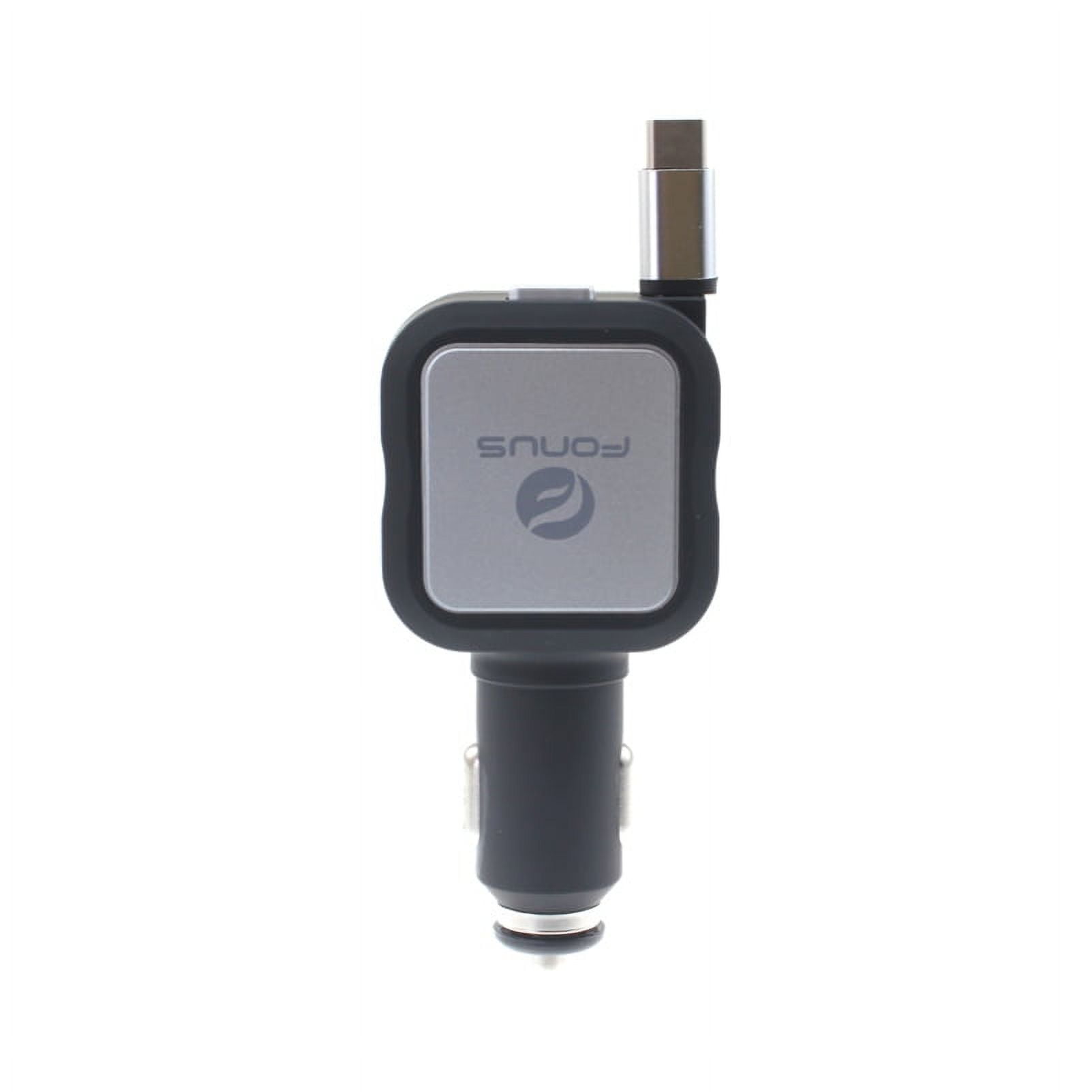Retractable Car Charger for Motorola Moto G Stylus 5G (2024) - 4.8Amp Type-C 2-Port USB Fast Charge DC for Motorola Moto G Stylus 5G (2024)