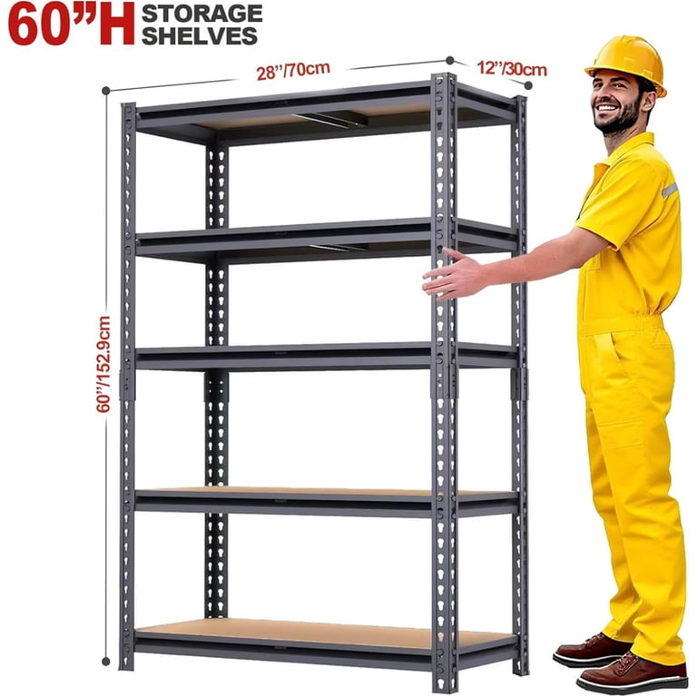 Wakefit 5-Tier Heavy-Duty Garage Shelving Unit, 2400 Lbs Capacity photo 8