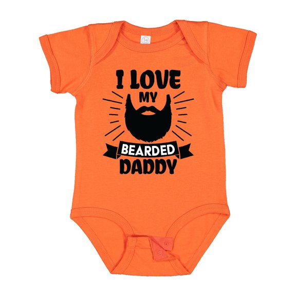 Inktastic I Love My Bearded Daddy with Beard Silhouette Boys or Girls Baby Bodysuit
