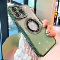 thumbnail image 3 of for iPhone 14 Pro Max Case Bling Glitter Gradient 【Support for Magsafe】 Diamond Camera Protector Magnetic Logo View Shockproof Phone Case for Girls Women Screen Protector Crystal Case -Green, 3 of 12