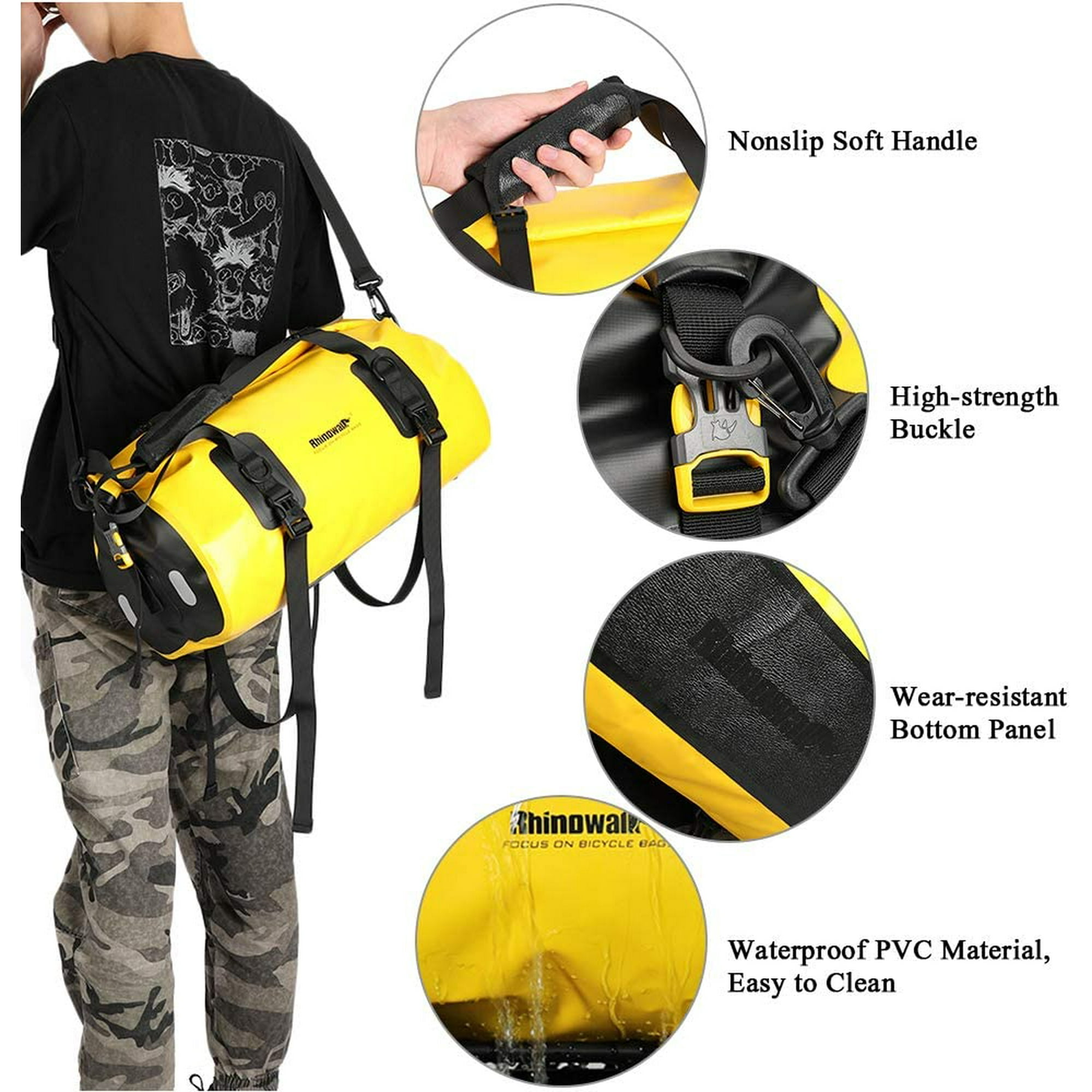 Bike Rear Bag 20L Waterproof Duffel Bag Multifunctional Cycling Bicycle Rear Seat Trunk Bag Bike Rack Pannier Bag Kayaking Traveling Beach Bags Walmart
