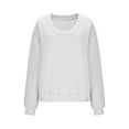 thumbnail image 6 of CQONEPT Sweatshirts for Womens Scoop Neck Casual Pullover Tops Fall Fashion Clothes Loose Long Outdoor Shirts White L, 6 of 6