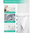 thumbnail image 3 of No Hook Shower Curtain with Snap in Liner, Ocean Nautical Starfish Octopus Coral Shell Plaid Hotel Shower Curtains for Bathroom, Washable Shower Curtain Liner Set with Mesh Top Window, 48"x72", 3 of 6