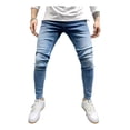 thumbnail image 1 of Color Sólido Stretch Casual Slim Fit Jeans Hombre, 1 of 1