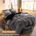 thumbnail image 6 of XeGe 2 Pack Soft Fluffy Faux Fur Pillow Cases, Plush Fuzzy Pillow Shams Pillowcases, Shaggy Furry Velvet Decorative Long Pillow Covers for Bed Sofa Couch, Zipper Closure, Standard Size, Black Ombre, 6 of 6