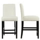 thumbnail image 5 of Costway Conjunto De 2 Taburetes De Bar, Taburetes De Tela Tapizados Con Respaldo Bajo Y Asiento Ancho, Con Diseño De Ribete De Tachuelas, Taburetes Para Cocina, Restaurante, Cafetería, Fácil Montaje, 5 of 6