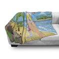 thumbnail image 3 of Alcohol Soft Flannel Fleece Throw Blanket, Glass of Cocktail in Hand with Tropical Landscape of Palm Trees Beach and Ocean, Cozy Plush for Indoor and Outdoor Use, 70" x 90", Multicolor, by Ambesonne, 3 of 6