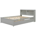 thumbnail image 6 of LEGAHOME Full Bed with Trundle and Bookcase Headboard, Modern Full Size Solid Wood Platform Bed Frame with Trundle Bed Included, No Box Spring Needed, Gray, 6 of 9