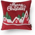 thumbnail image 2 of Phantoscope 18" x 18" Modern, Classic Christmas Day Embroidery Christmas Polyester Throw Pillow , ( 4 Count), 2 of 7