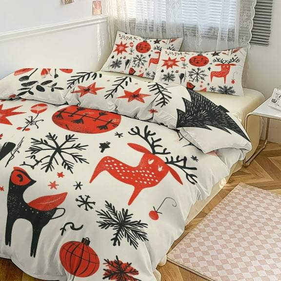 Christmas Tree (21) Duvet Cover Set Bedding Set Polyester Quilt Cover for Bedroom Decoration