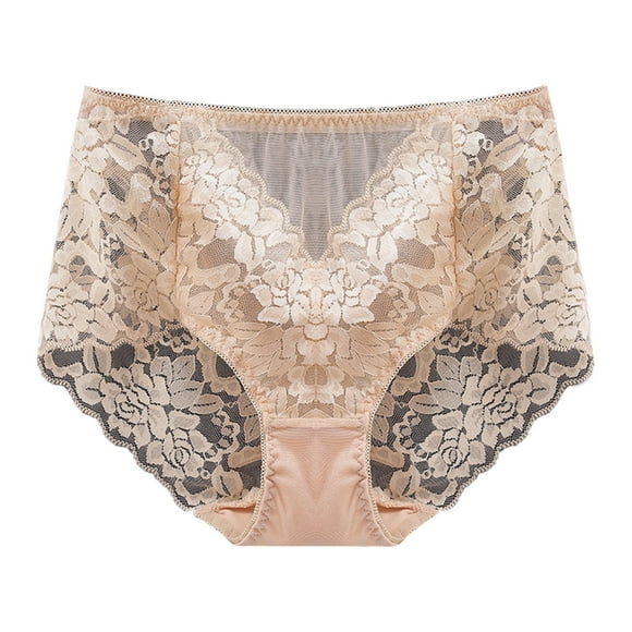 Gubotare Underwear for Women High Waist Womens Underwear,Mid Waist Full Coverage Brief Ladies Panties Lingerie Undergarments for Women (Beige,M)