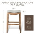 thumbnail image 5 of Open Box Maven Lane Adrien Kitchen Saddle Bar Stool, Oak (4 Pack), 5 of 7