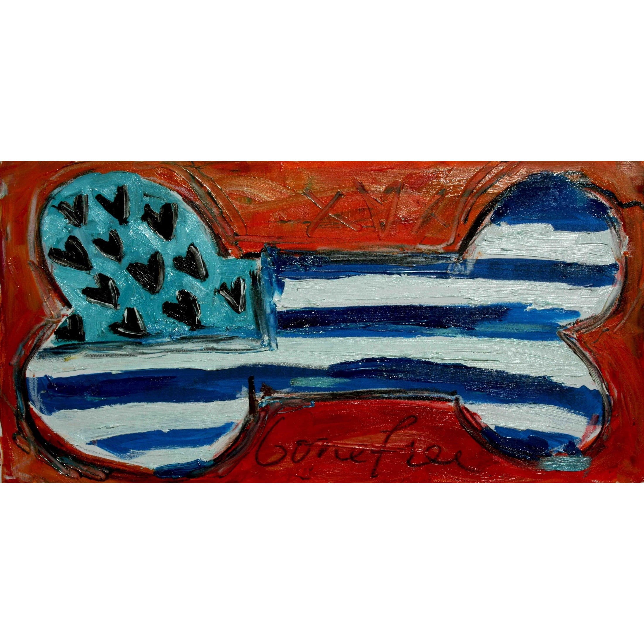 Marmont Hill "Orange Bone" by Tori Campisi Painting Print on Canvas